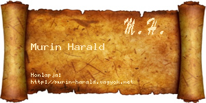 Murin Harald névjegykártya